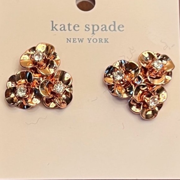 New Kate Spade Shine On Rose Gold Earrings - Picture 2 of 14